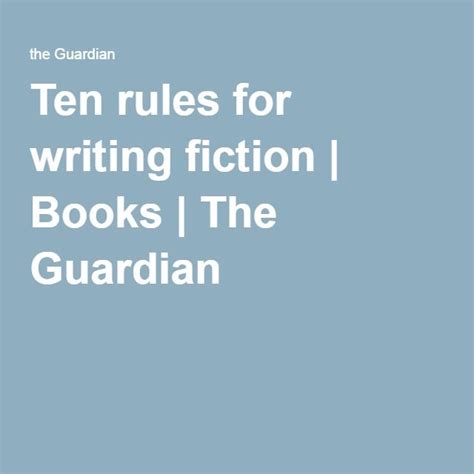 Ten Rules For Writing Fiction Nonfiction Books Fiction Books Books