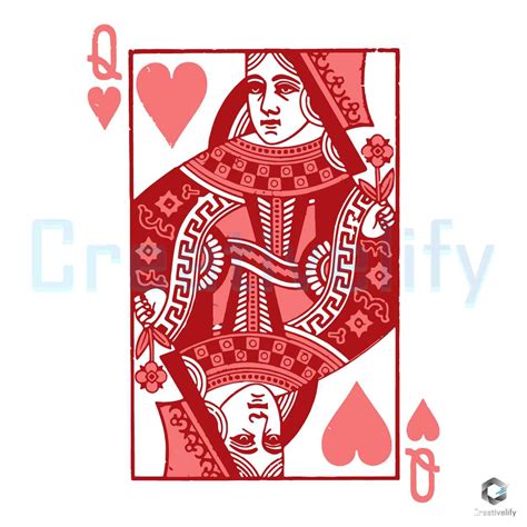 Queen Of Hearts Playing Card Svg Valentine File Download Creativelify
