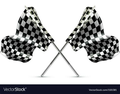 Two Crossed Checkered Flags Royalty Free Vector Image