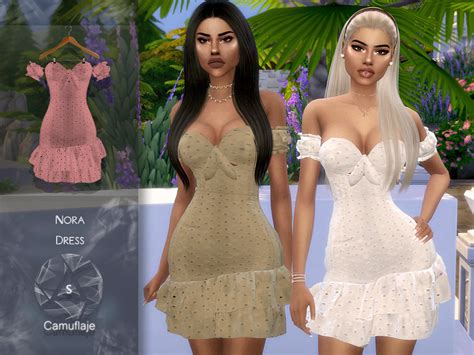 Camuflaje Nora Dress The Sims 4 Catalog