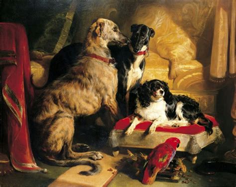 The Royal Pets By Landseer 1833 34 Queen Victorias Dogs And Pet Parrot