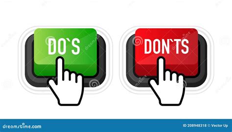 Dos And Donts Button Approved And Rejected Positive Feedback Concept