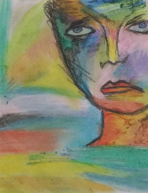 Oil Pastel Face Love Art Drawings And Illustration People And Figures