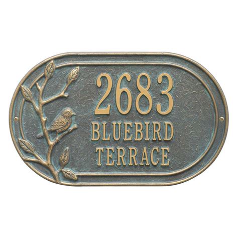 Address Plaque With Bird On Tree Branch