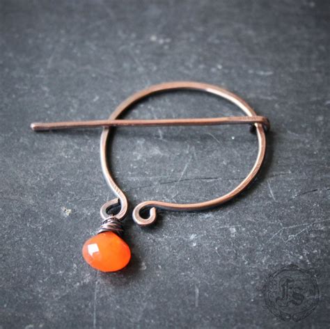 Iron Age Penannular Brooch With Carnelian Drop Knitting Etsy UK