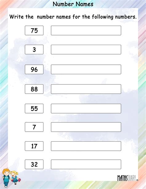 They are simple and colorful. Naming Numbers - Grade 1 Math Worksheets - Page 2