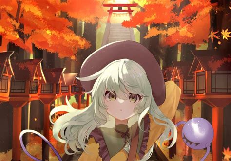 Tsukikusa Komeiji Koishi Touhou Highres 1girl Arm Behind Head Arm Up Autumn Autumn