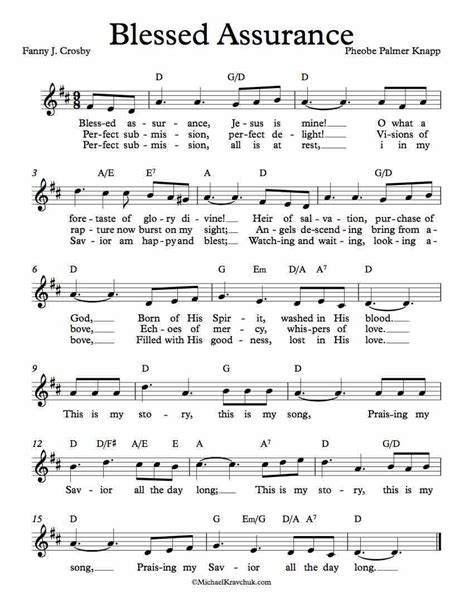 Free Lead Sheet Blessed Assurance Blessed Assurance Band Quotes