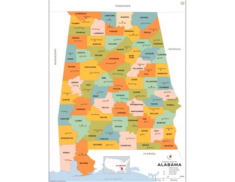 Buy Alabama County Map