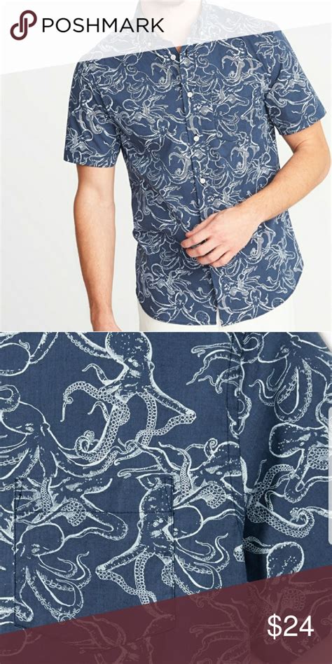 Shop our colorful collection online now. Short Sleeve Button-Down Octopus Print Shirt | Printed ...