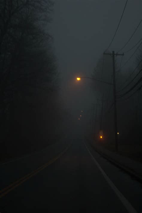 Grunge Foggy Street Dark Landscape Dark Forest Aesthetic Dark
