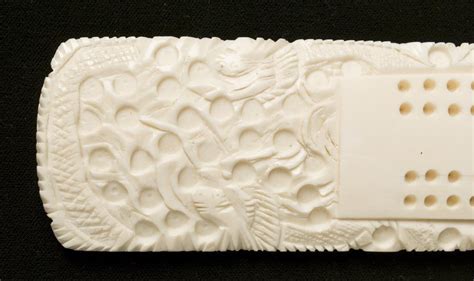 2 Finely Carved Chinese Ivory Cribbage Boards