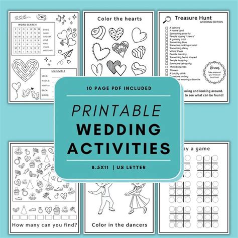 Wedding Activity Pack For Kids Wedding Reception Games Kids Etsy