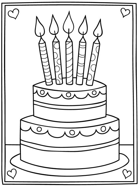 It is a lot of fun to create for your kids. Cartoon Birthday Cake Digi Stamp in 2020 (With images ...