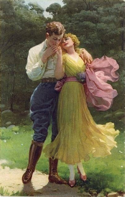 An Image Of A Man And Woman Dancing In The Park With Their Arms Around