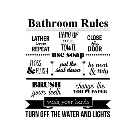 Vinyl Wall Art Decal Bathroom Rules 23 X 20 Funny Home Bathroom