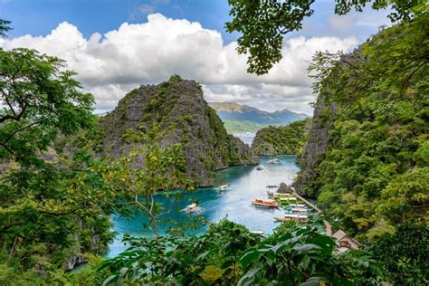 Kayangan Lake In Coron Island Palawan Philippines Attractions Stock