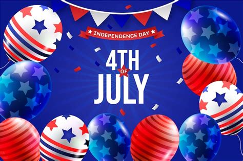 Free Vector Gradient 4th Of July Independence Day Balloons Background
