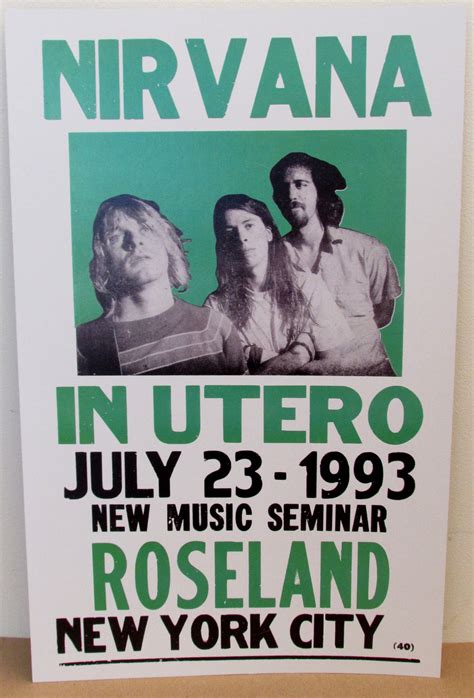 Nirvana Concert Tour Poster 1993 Roseland Nyc Etsy