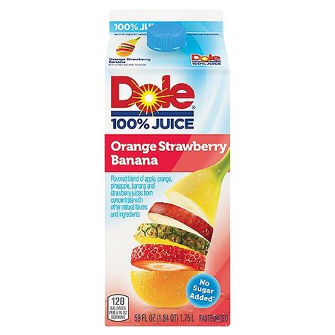 Dole 100 Juice Flavored Blend Of Juices Orange Strawberry Banana 59 Fl Oz