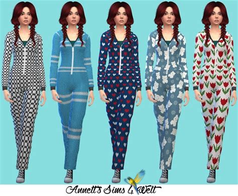 Knitted Jumpsuits At Annetts Sims 4 Welt Sims 4 Updates