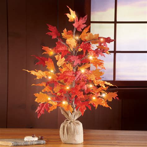 Colorful Fall Harvest Lighted Tabletop Tree 29 H