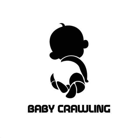 Premium Vector Baby Crawling Logo Illustration Vector Design