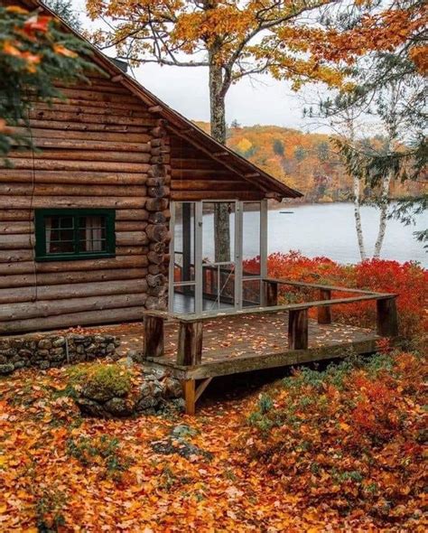 Pin By Christina M On Fall Cabins In The Woods Autumn Cozy Lake House