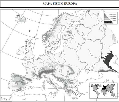 Lista Imagen Mapa Fisico De Europa Mudo Para Imprimir En Blanco Y