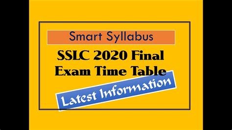 Sslc exam time table 2020/sslc revised 2020 exam time table in this video we are giving the information about sslc. SSLC 2020 Final Exam new Time Table Latest Information ...