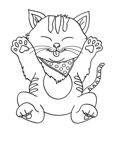 Fise De Colorat Cu Pisicuță Din Desene Animate Așezat Descărcați