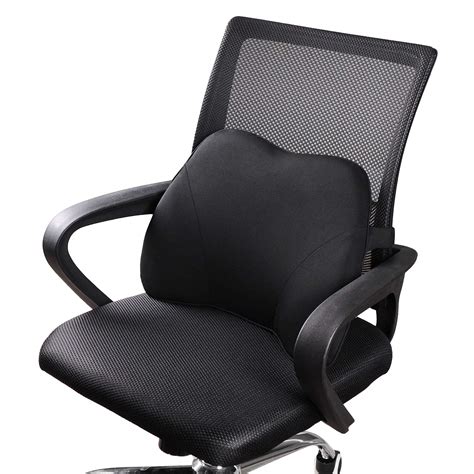 Lumbar Support Cushion For Office Chair Black Ergonomic Adjustable