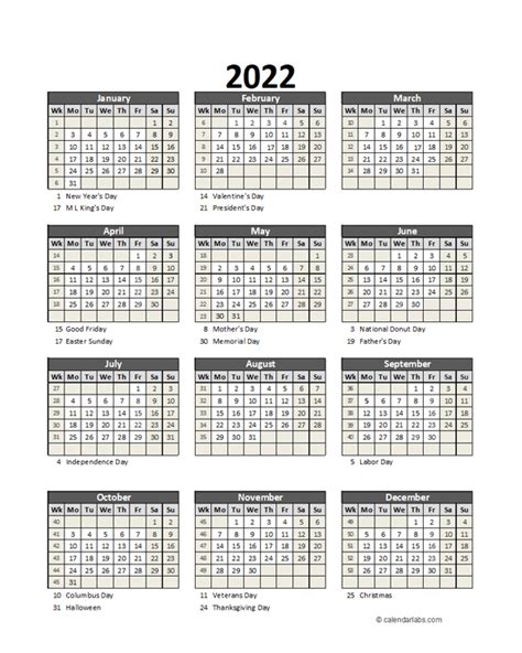 Thanksgiving Day 2022 Calendar
