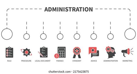 Administration Vector Illustration Concept Banner Icons Stock Vector