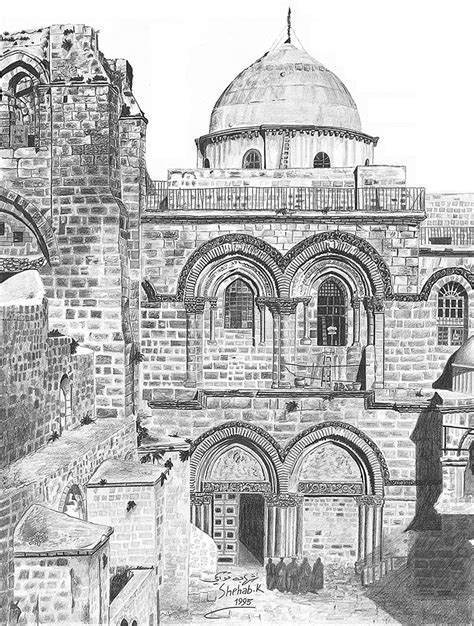 Church Of The Holy Sepulchre In 1865 Artwork Black And White City Of