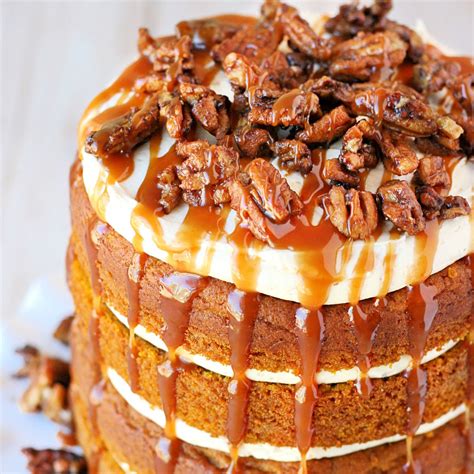 Pumpkin Cake With Salted Caramel Frosting Glorious Treats
