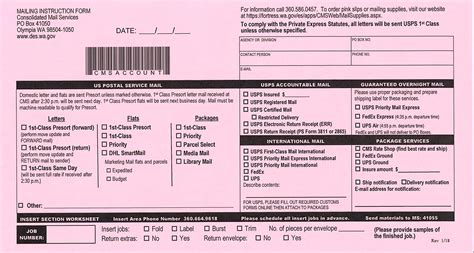 How To Use The Mailing Instruction Form Or Pink Slip Department Of