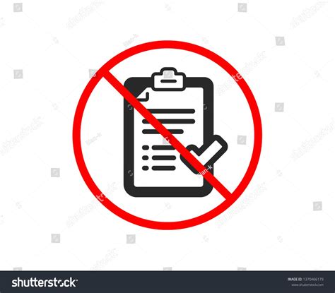 No Or Stop Approved Checklist Icon Accepted Or Confirmed Sign Report Symbol Prohibited Ban