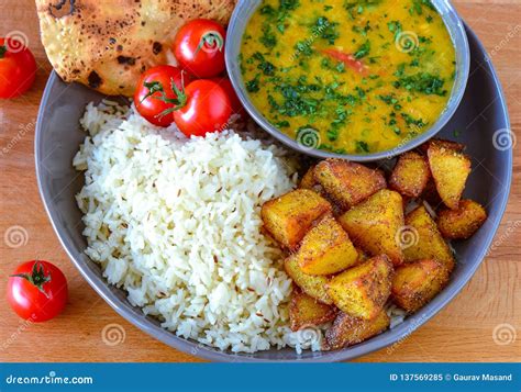 Indian Daily Homecooked Meal Dal And Rice Stock Image Image Of