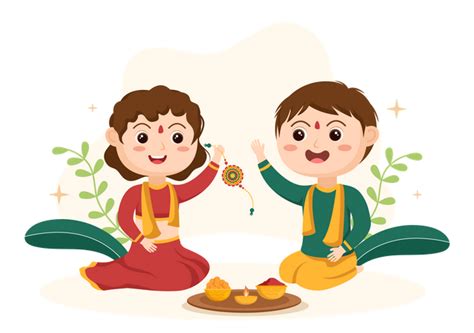 Best Sister Tying Rakhi To Brother Illustration Download In Png And Vector Format