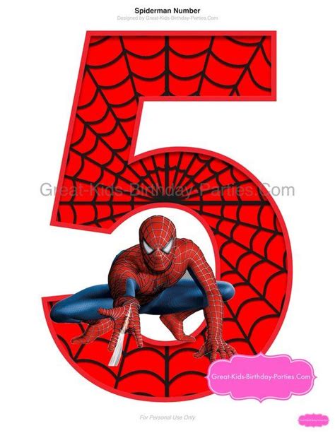 Spider Party Printable Number 5 Centerpiece Spider Themed Birthday