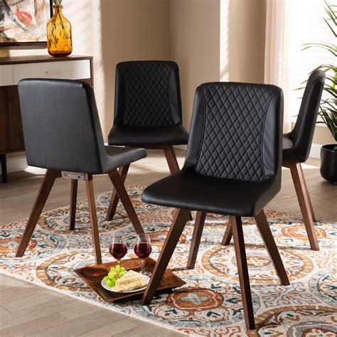 Baxton Studio Pernille Dining Chair Set Of 4 Black