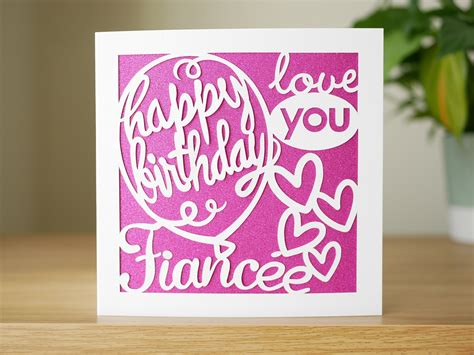 Fiancée Birthday Card Personalised Love You Happy Birthday Etsy