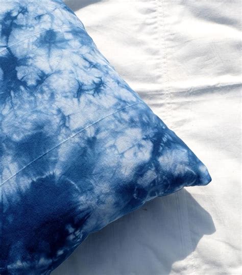 Blue Tie Dye Lumbar Pillowcase 12 X 20 Navy Blue Throw Pillow Etsy