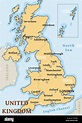 UK mapa vector - ciudades importantes marcados en el mapa del Reino ...