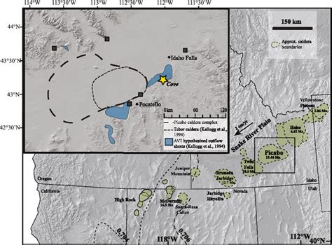 Map Of The Yellowstone Hotspot Volcanic Fields And Inset Map Of The Avt