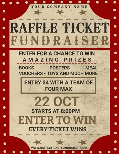 Raffle Ticket Flyer Template Postermywall