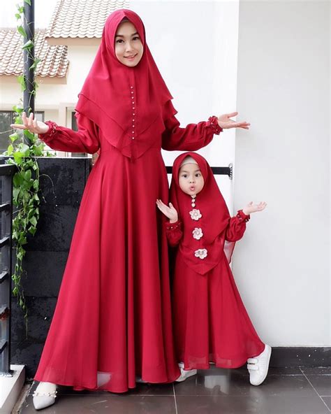 26 Setelen Model Gamis Couple Ibu Dan Anak Modis Hijabtuts Gaun