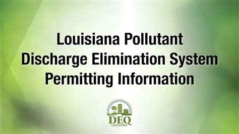 Louisiana Pollutant Discharge Elimination System Permitting Information