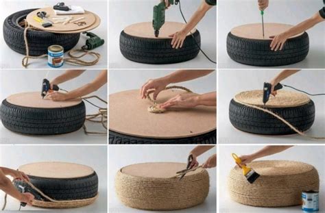 Your new diy tire chair is now finished and all you have to do now is to apply the protective sealer on the rope. 100 DIY furniture from car tires - tire recycling - Do it ...